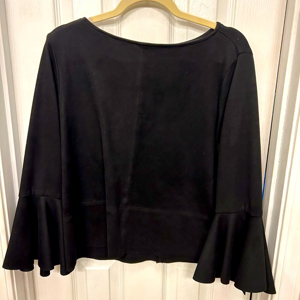 Faux Suede Top with A Touch of Drama Size Large